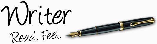 Writer. Read. Feel. and inage of fountain pen